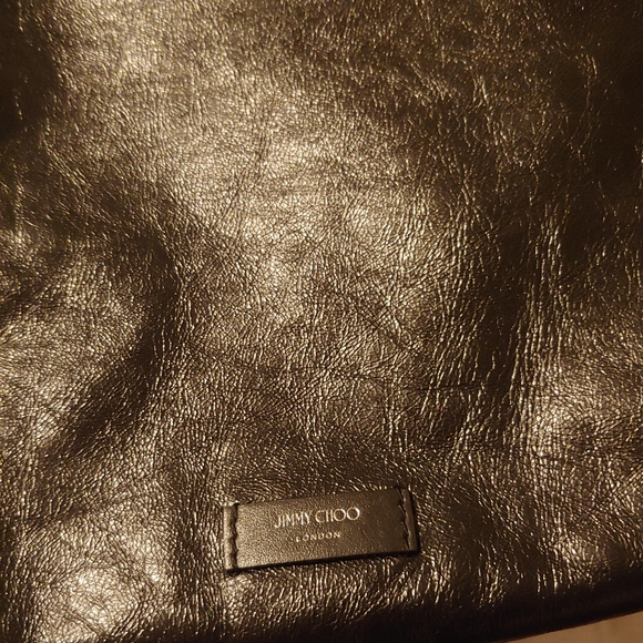 Jimmy Choo Calf Ana Zip Leather Hobo Bag Black and Silver - Picture 8 of 14